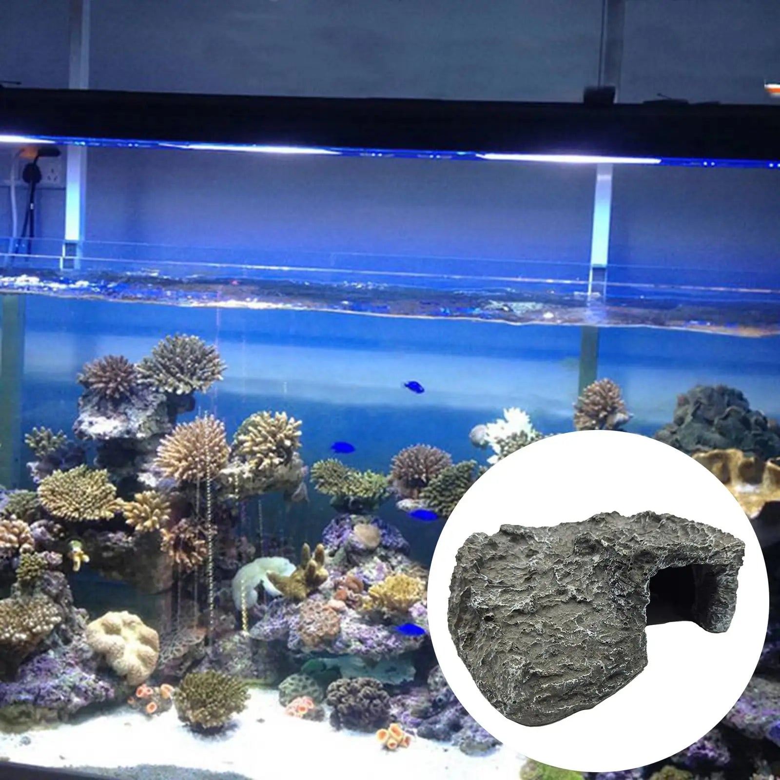 Simulate Moss Rock Stone For Aquariums and Reptile Hiding Spot