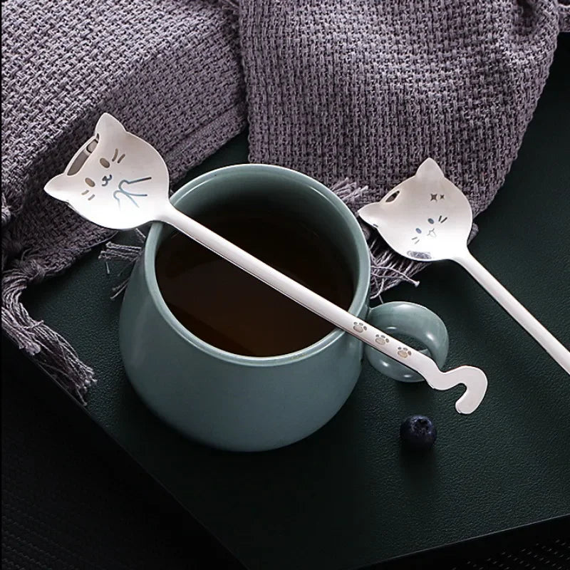 Cute Cat Stainless Steel Spoon Set