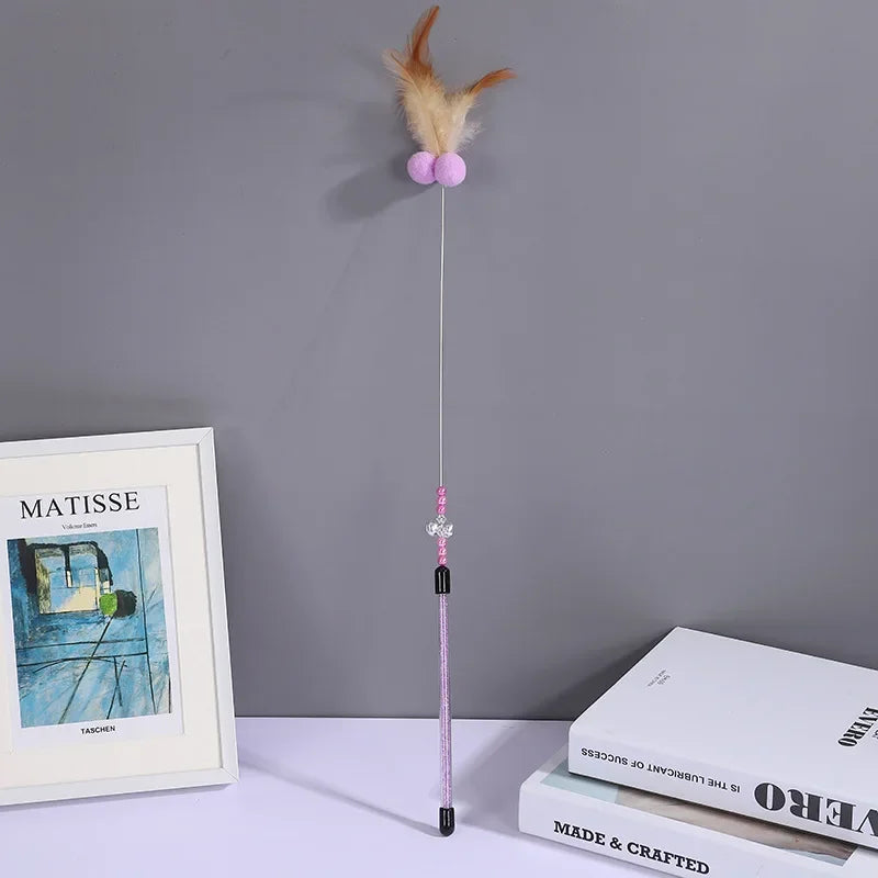 Telescopic Cat Stick Feather Cat Toy
