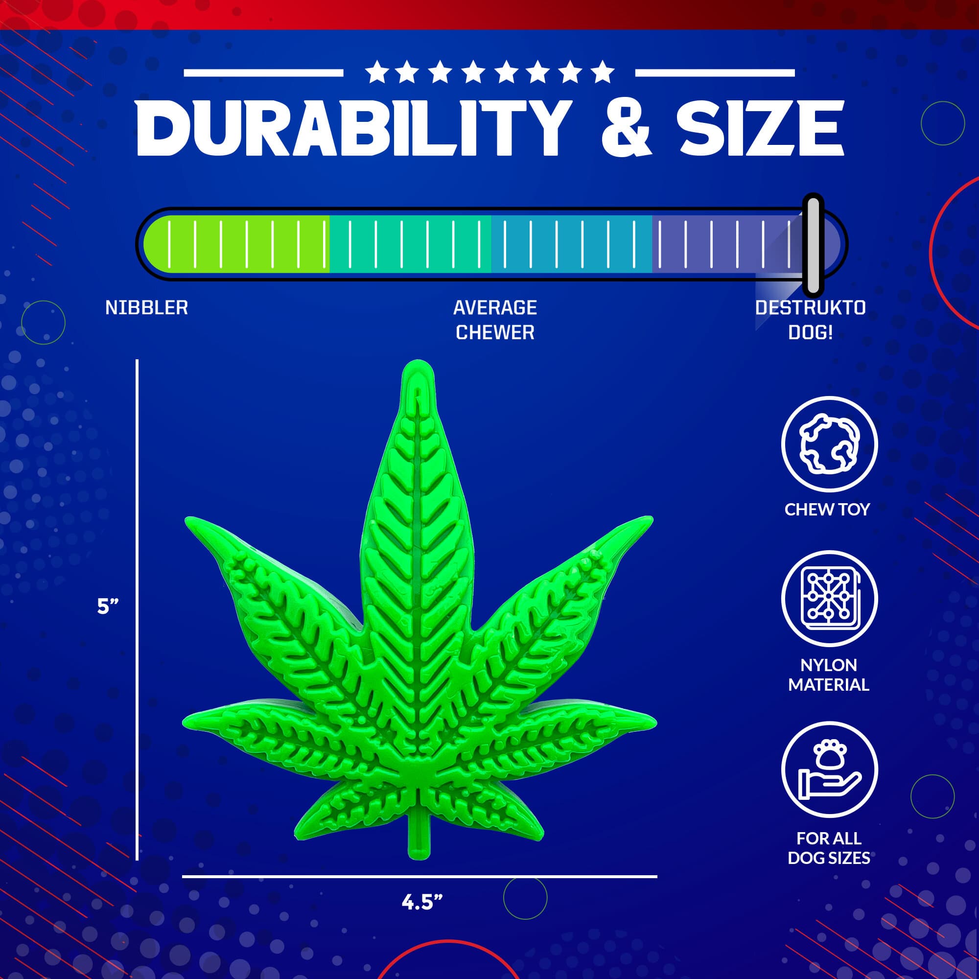 Colorado Maple Leaf Nylon Dog Chew Toy for Aggressive Chewers | USA Made