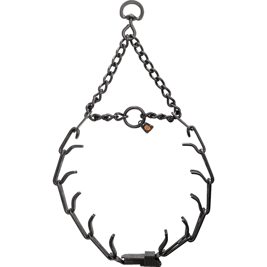 Herm Sprenger - ULTRA-PLUS Training Collar with ClicLock and Assembly Chain - Black Stainless Steel