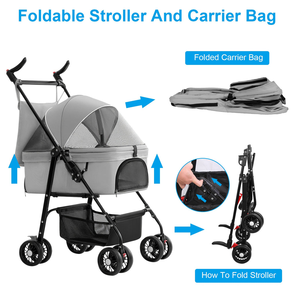 Pet Stroller Foldable Carrier