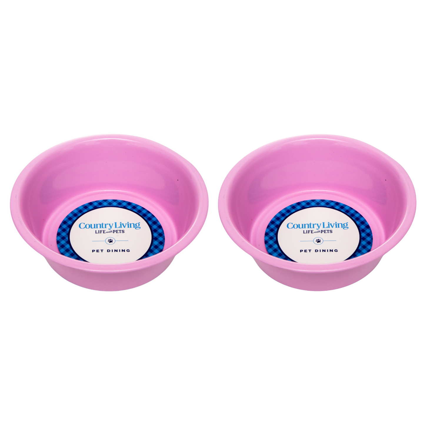 Country Living Set of 2 Coated Stainless Steel Heavy Dog Bowls - Ideal for Medium to Large Breeds