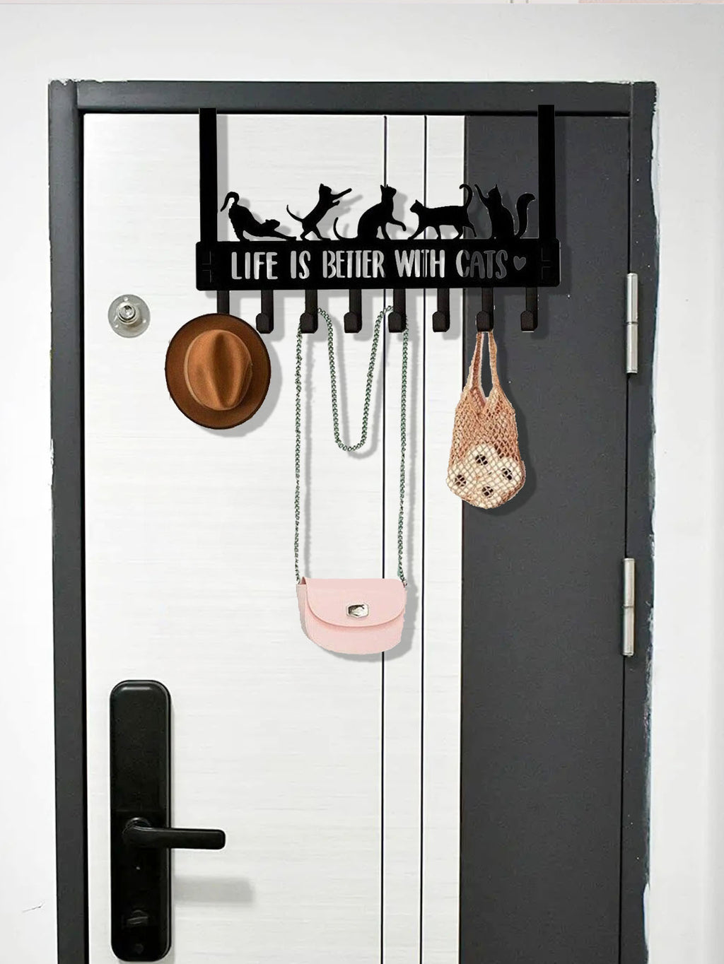 Over-The-Door Cat Multi-Purpose Hooks For Wall Or Door