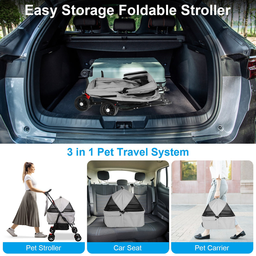 Pet Stroller Foldable Carrier