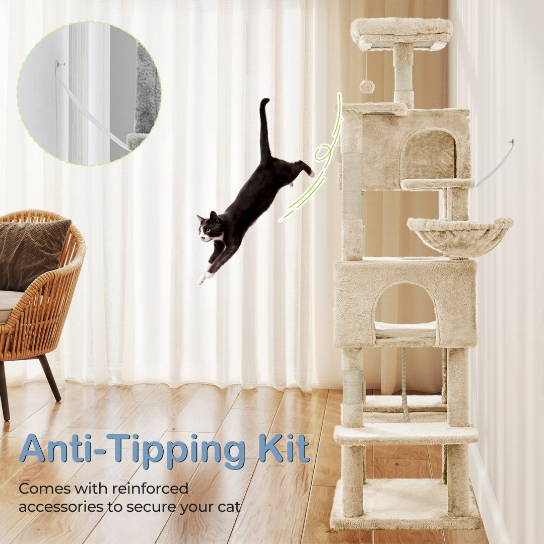 66 Inch Cat Tree Climbing Platform, Hammock