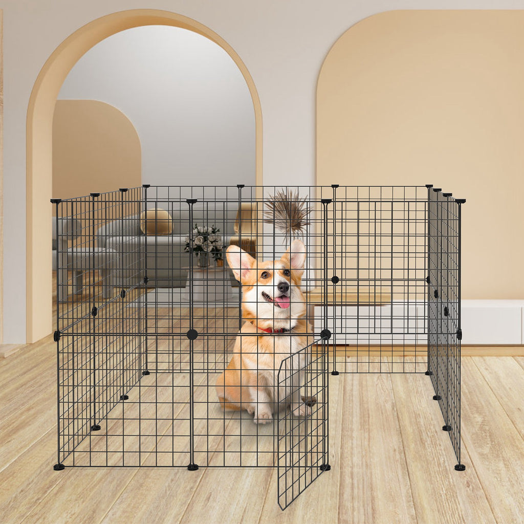 Small Animal Playpen with Door Dog Metal Playpen