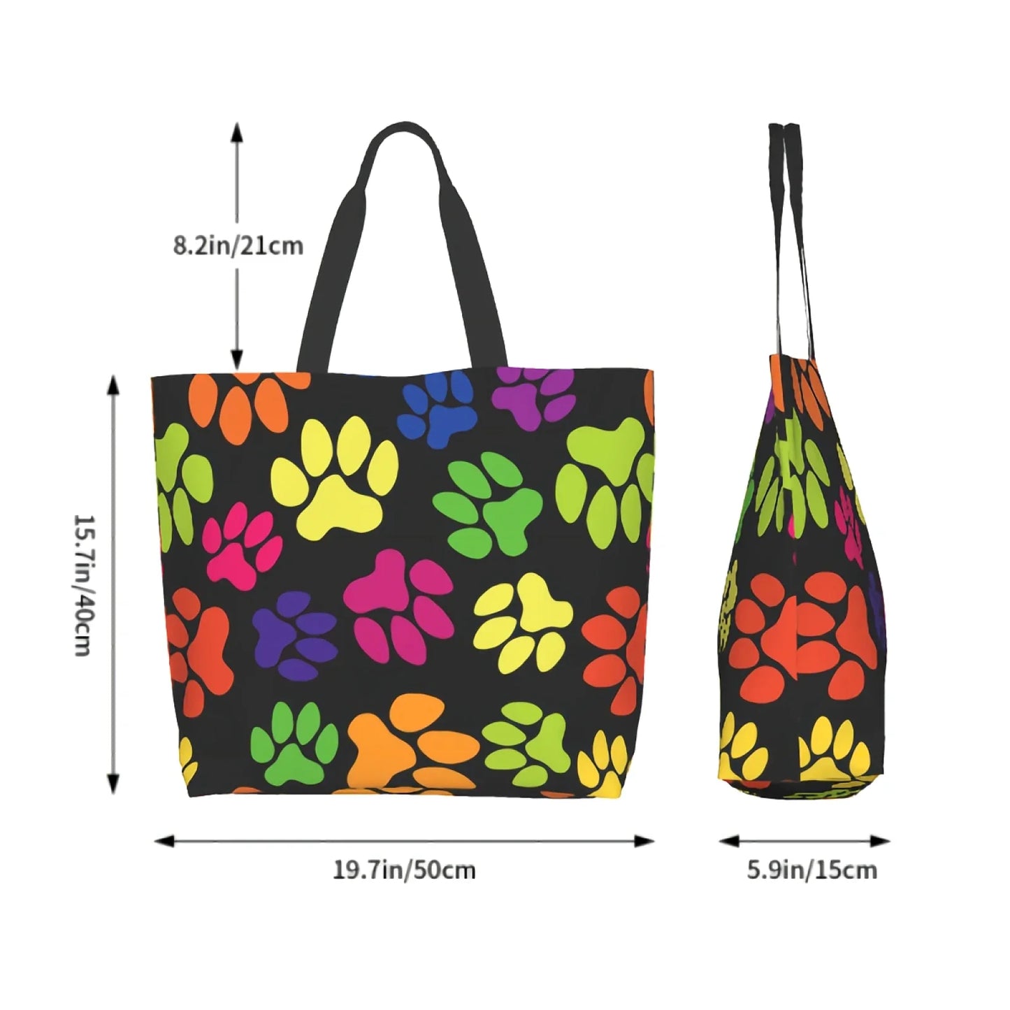 Dog Paw Print Canvas Tote Bag