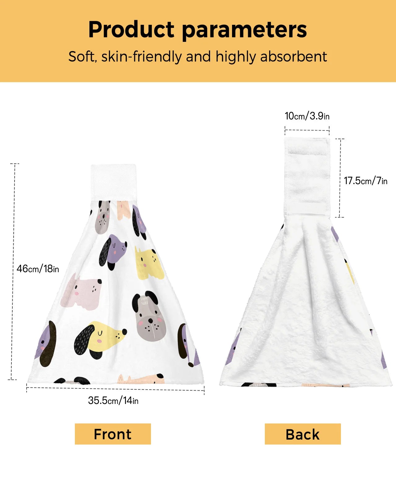 Cartoon Dog Hand Drawn Hand Towel Microfiber Fabric