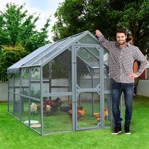 Outdoor Chicken Enclosure Upgraded Waterproof Cover - Grey
