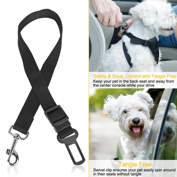 2Pcs Dog Seat Belt Leash Adjustable