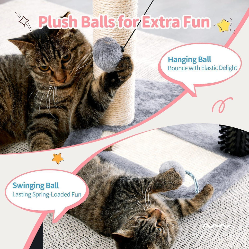 Cat Tree Tower with Self-grooming Brush