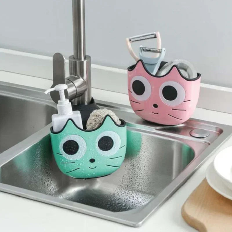 Cute Cat Shape Sink Shelf Soap Holder