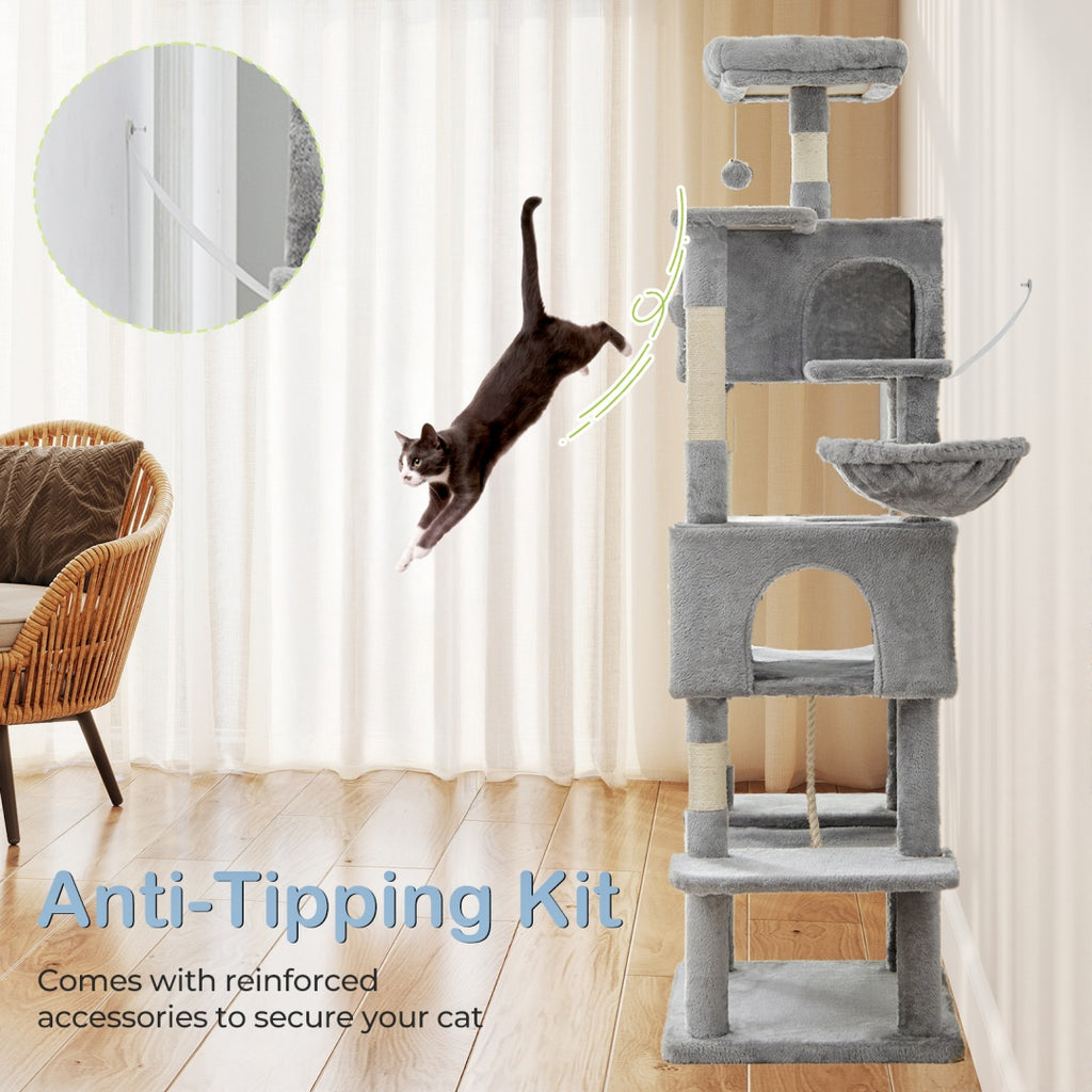 66 Inch Cat Tree Climbing Platform, Hammock
