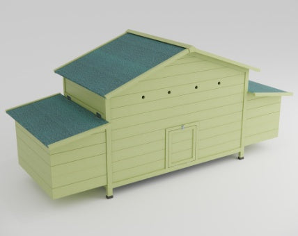 11.12 Square Feet Large Wooden Chicken Enclosure With 2 Free Range Doors, 2 Nest Boxes