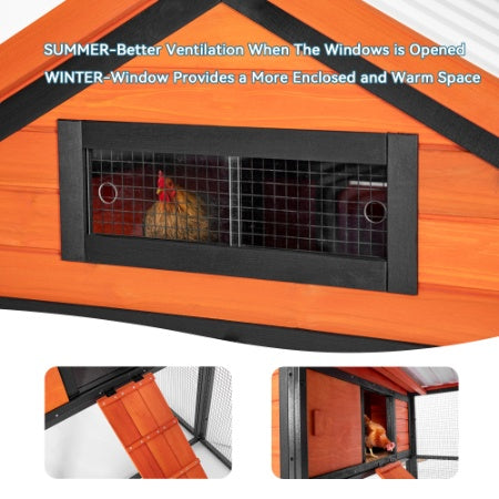 Durable Wood And Iron Chicken Enclosure With Runway And Waterproof Roof