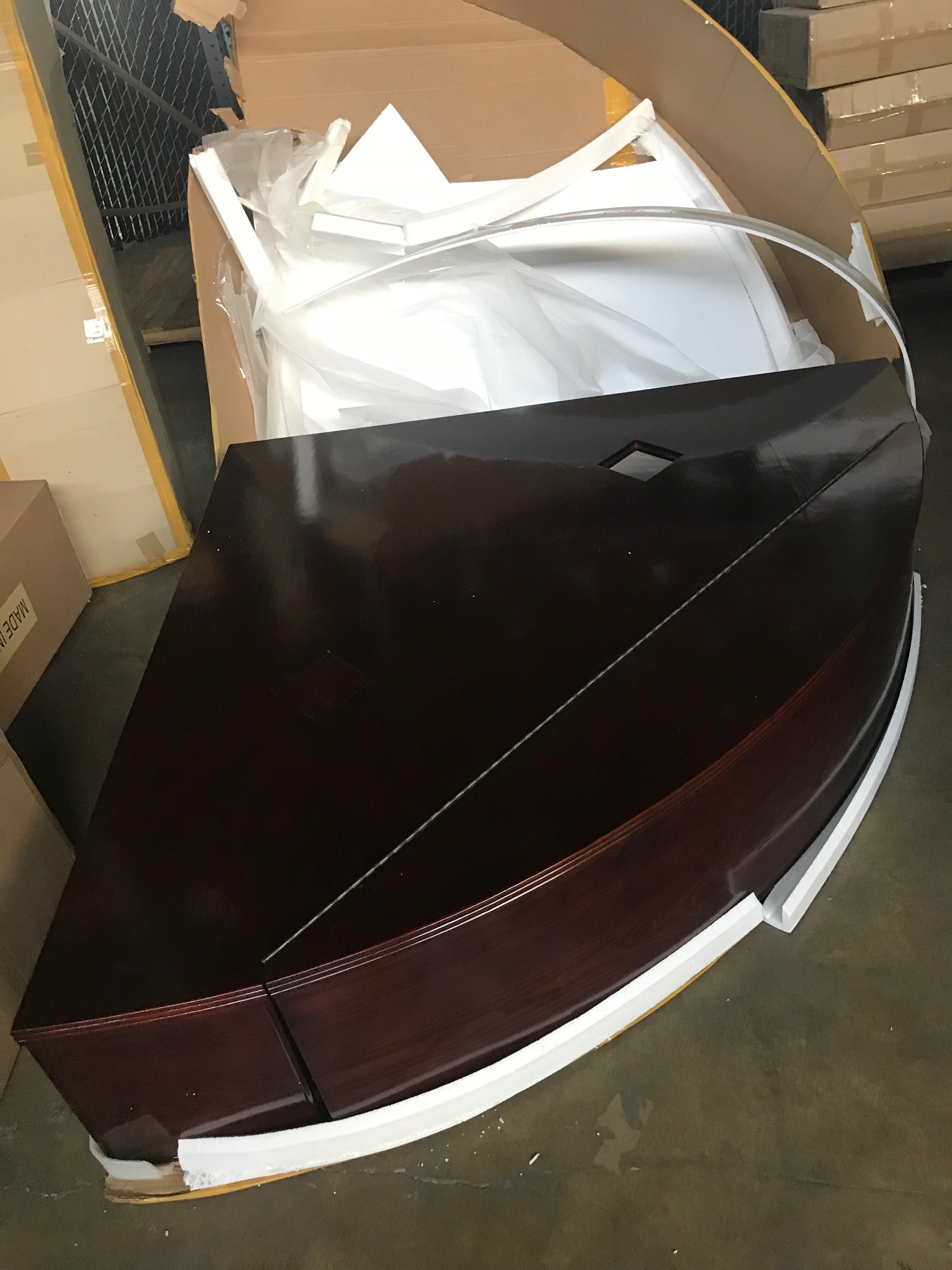 440 Gallon Glass Corner Reef-Ready Aquarium in Rose Cherry Real Wood Furniture