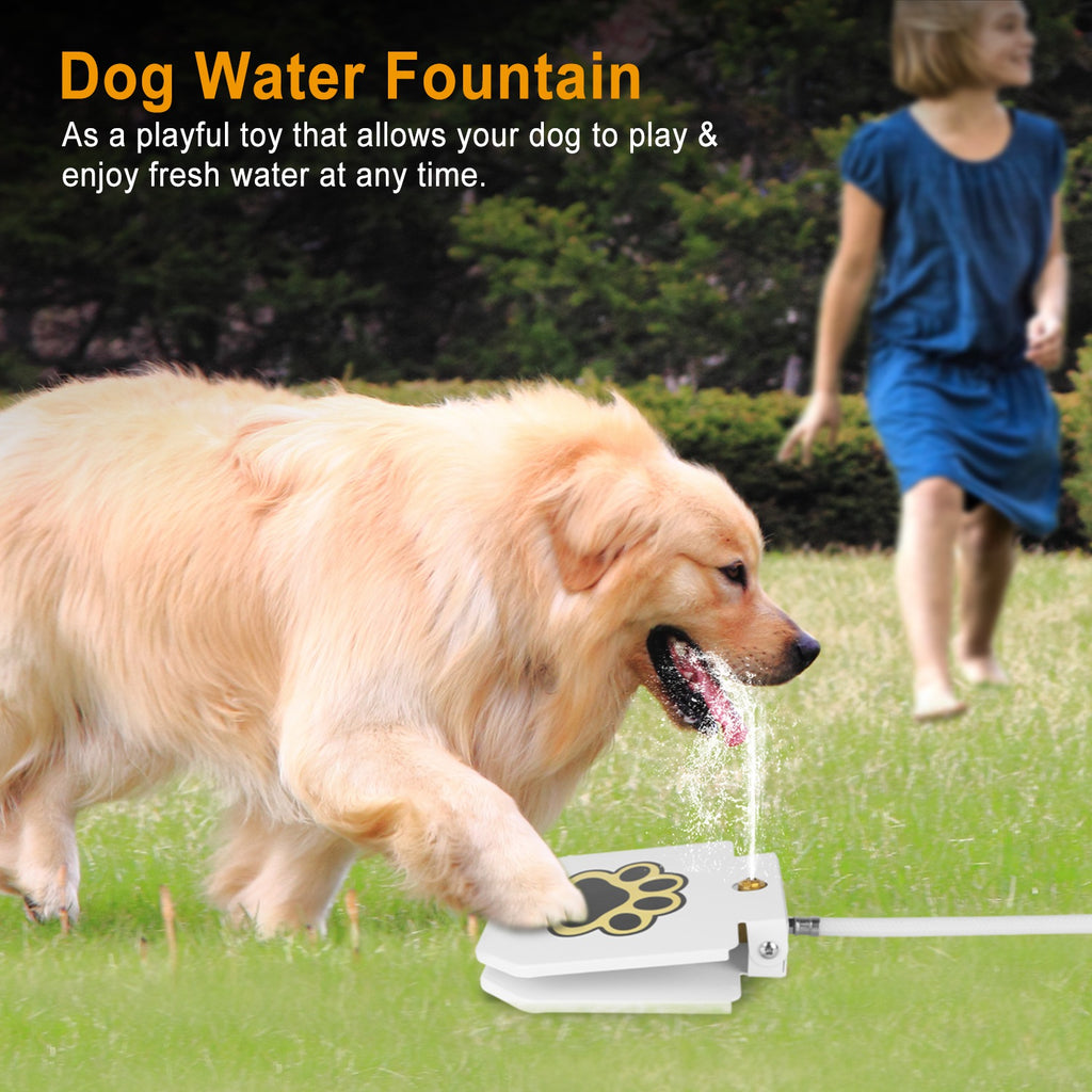 Dog Water Fountain Outdoor Step on Activated Sprinkler