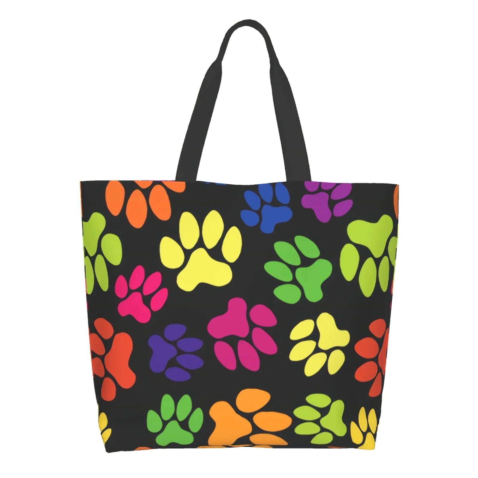 Dog Paw Print Canvas Tote Bag