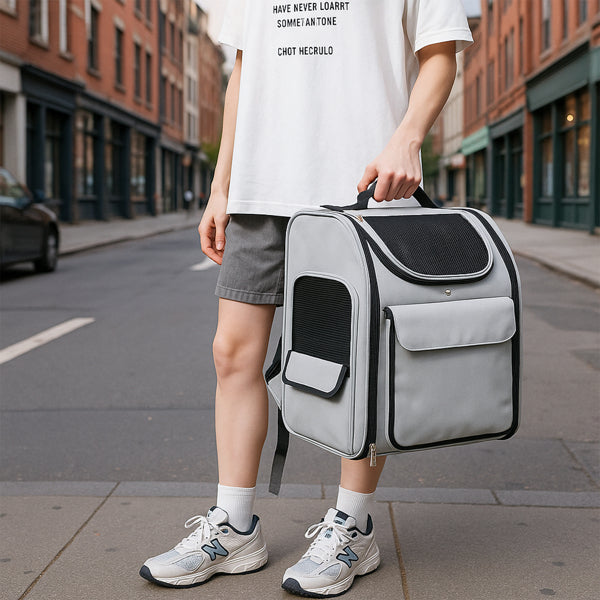 Pet Carrier Backpack, Expandable Cat Dog Carrier With Back Extension, Breathable Mesh Travel Backpack For Small Dogs Cats,