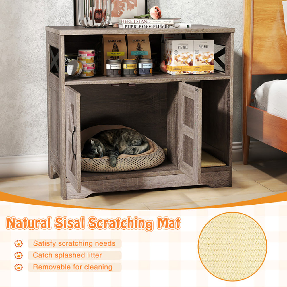 Cat Litter Box Enclosure Hidden Cat Box Furniture with Storage