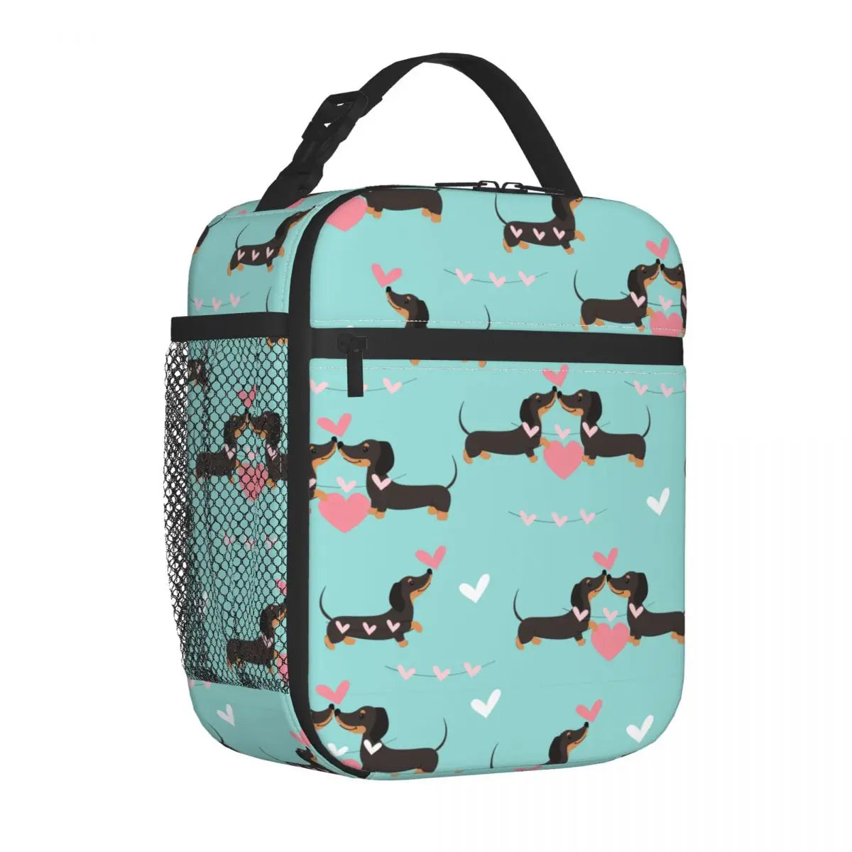 Dachshund Dogs In Love And Hearts Insulated Lunch Bags