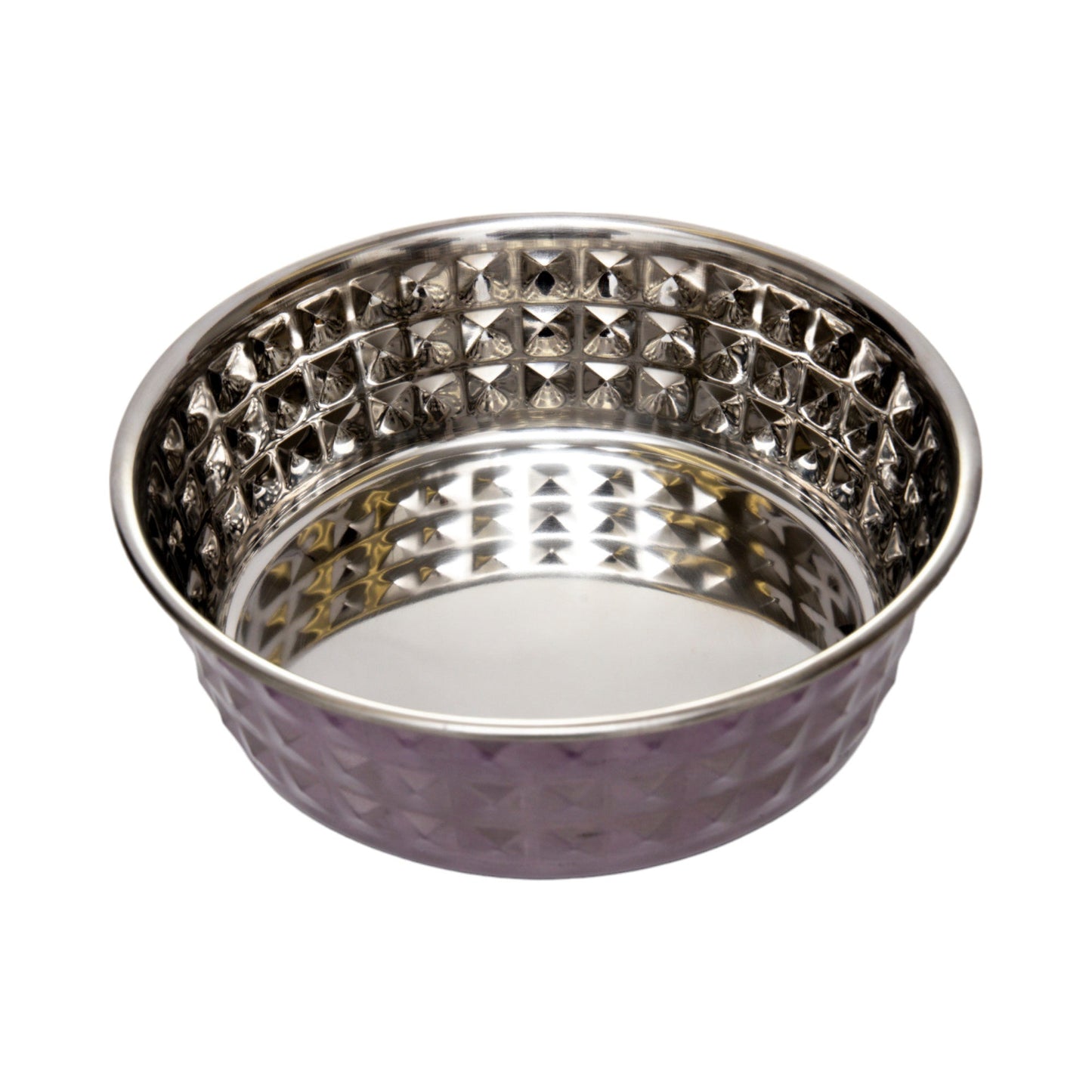 Country Living Set of 2 Hammered Stainless Steel Dog Bowls – Lavender