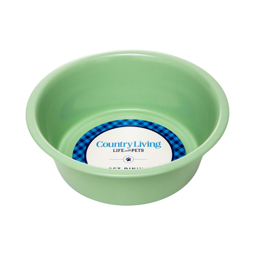 Country Living Set of 2 Coated Stainless Steel Heavy Dog Bowls - Ideal for Medium to Large Breeds