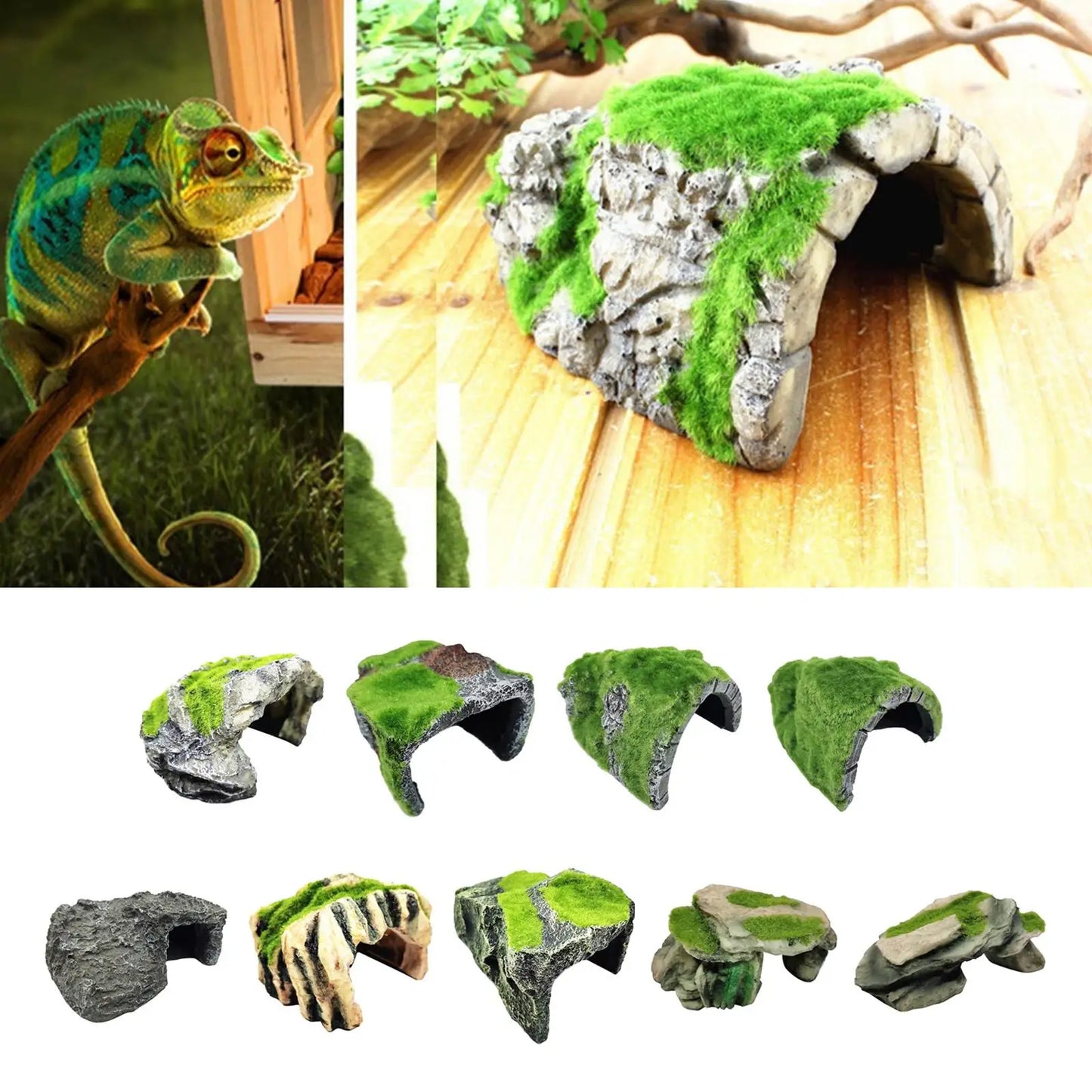Simulate Moss Rock Stone For Aquariums and Reptile Hiding Cave