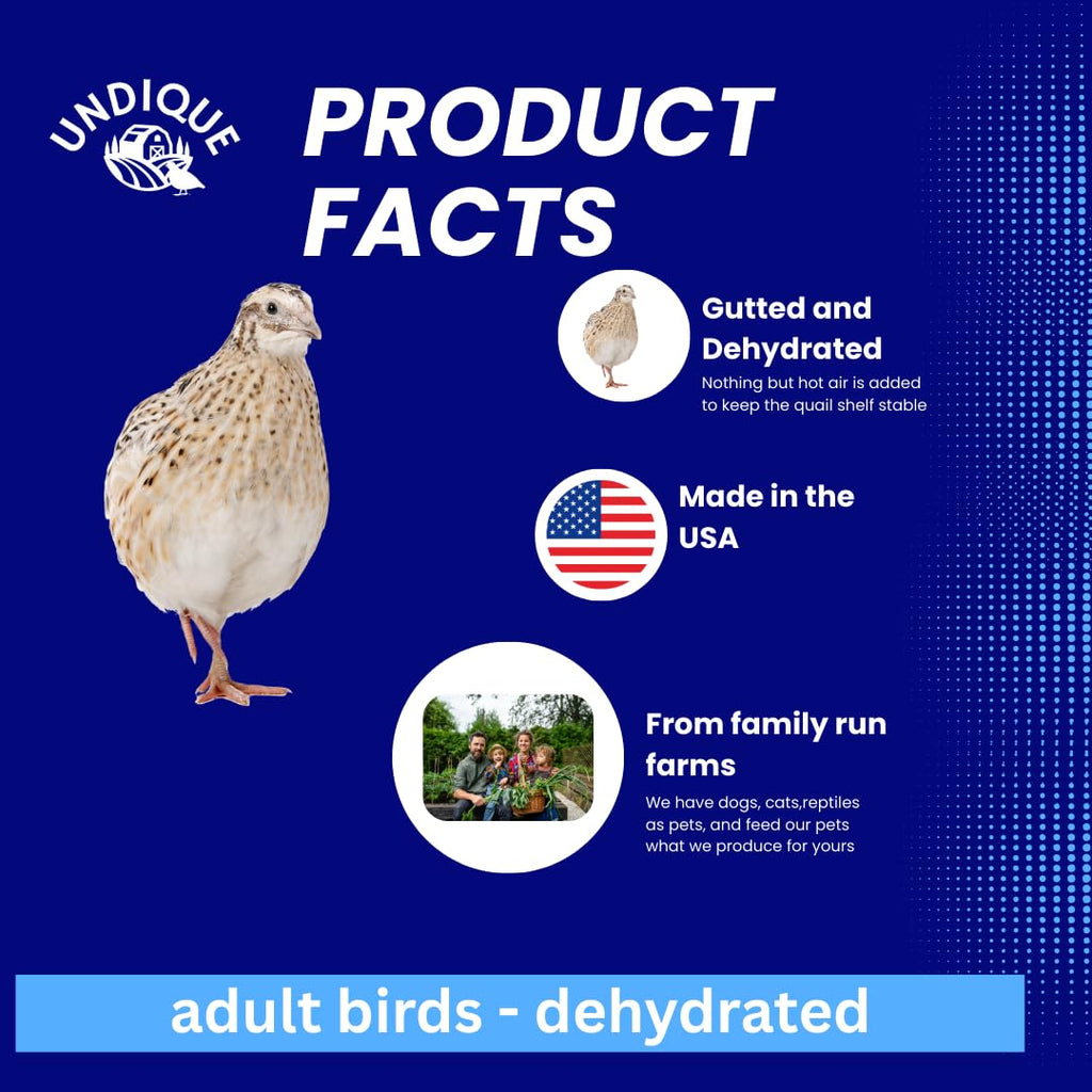 Quail Whole Pray dehydrated for Bird Dog Training or Falconry