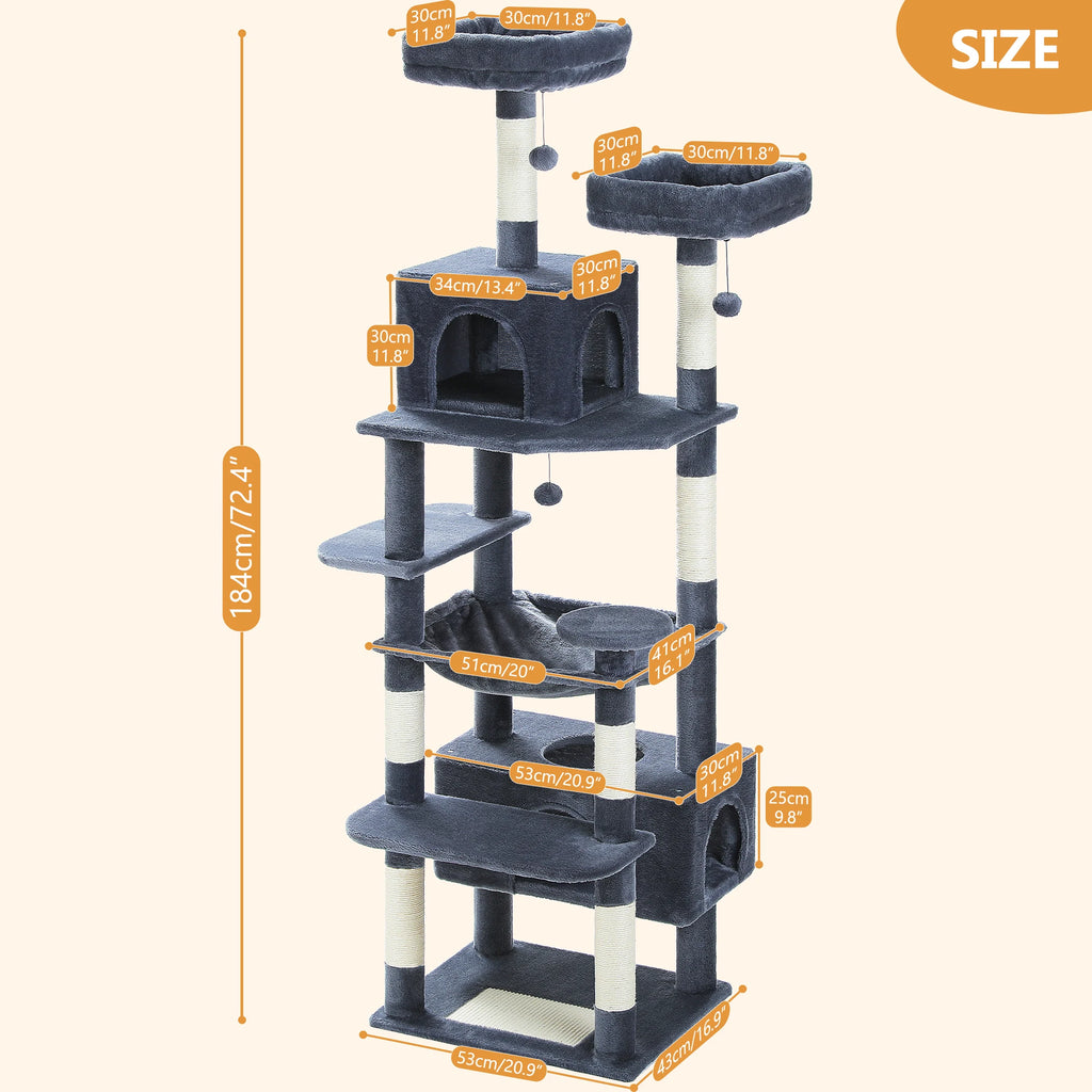 #1 Multi-Level Cat Tree Cat Tower with Scratching Post
