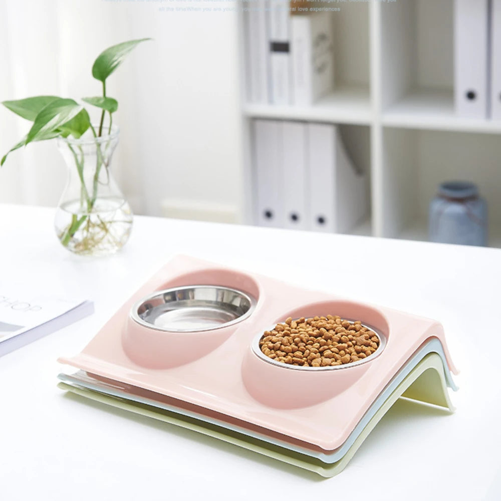 Stainless Steel Pet Double Bowl