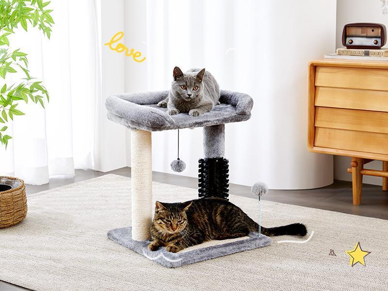 Cat Tree Tower with Self-grooming Brush