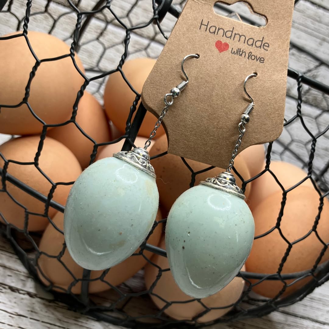 Quail Egg Earrings, Celadon