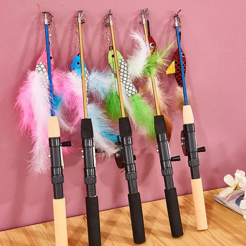Telescopic Fishing Rod Cat Teaser Toys