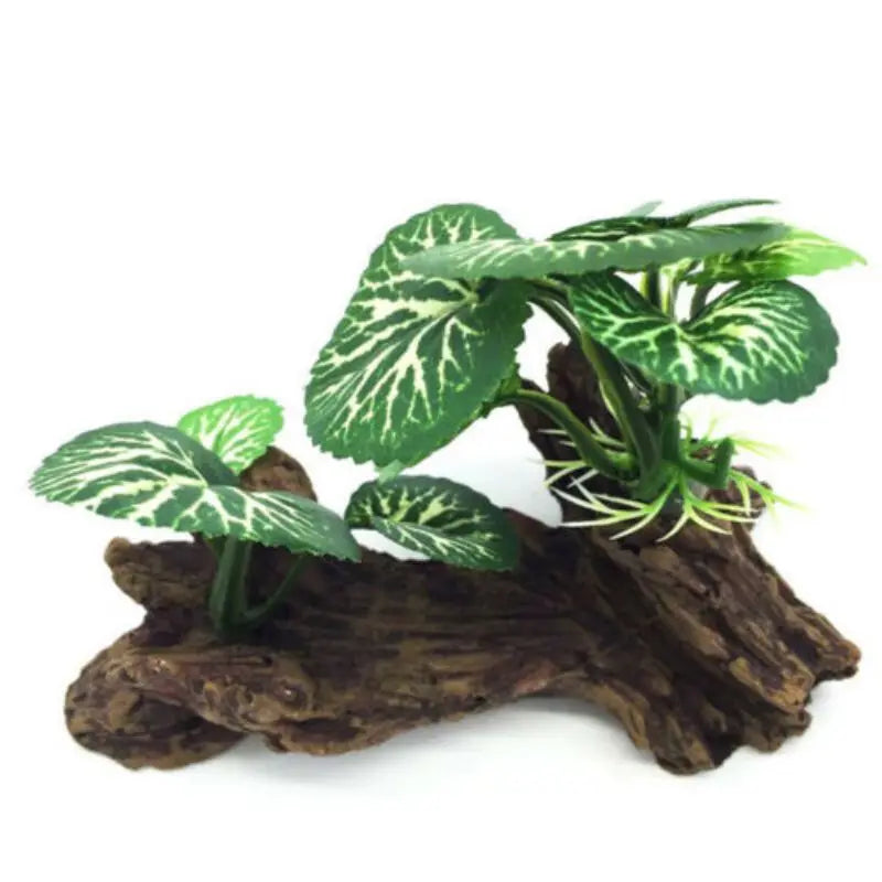 Artificial Aquarium Fish Tank Reptile Plant Wood Decoration