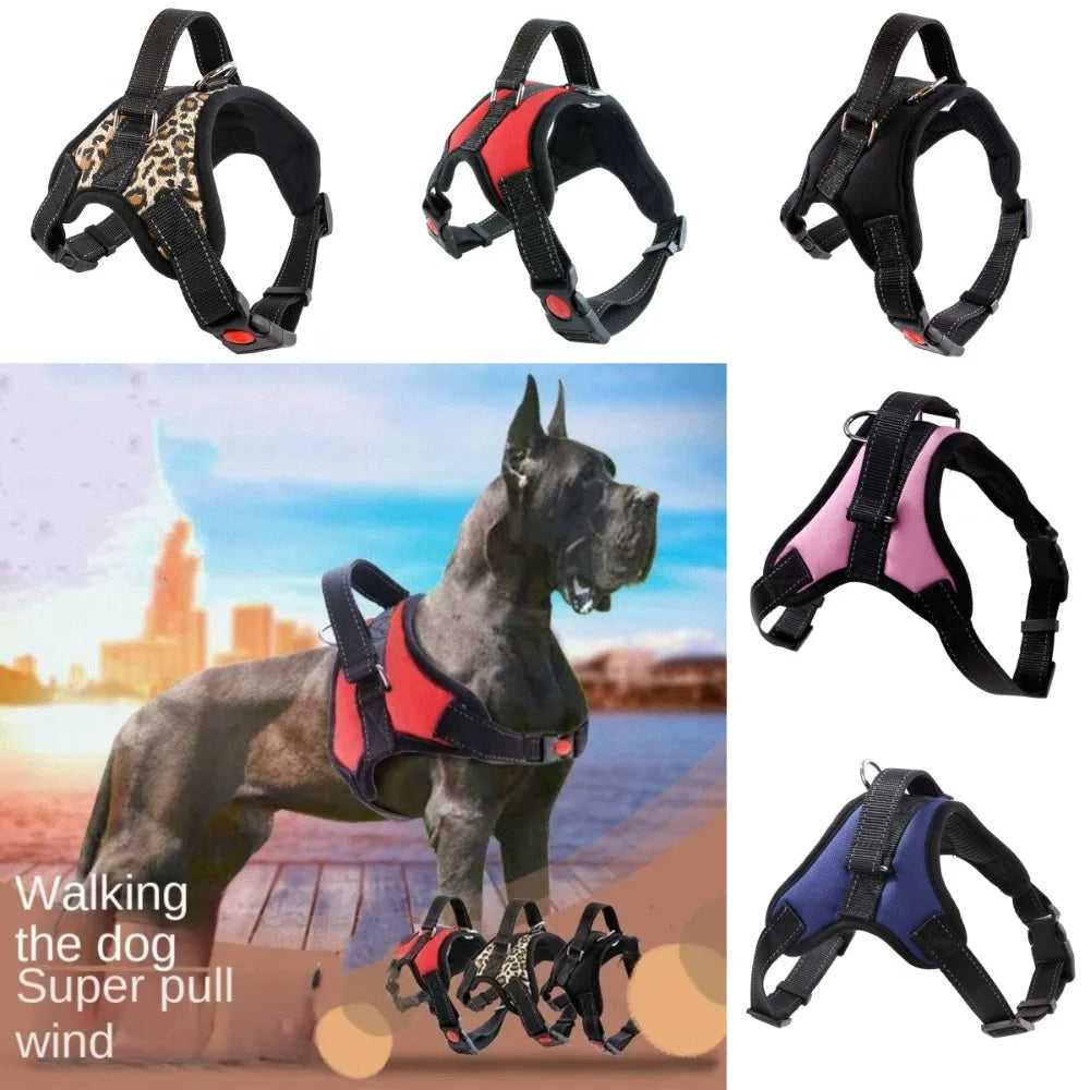 Anti Pull Breathable Pet Chest Strap Adjustable Nylon Walking Harness