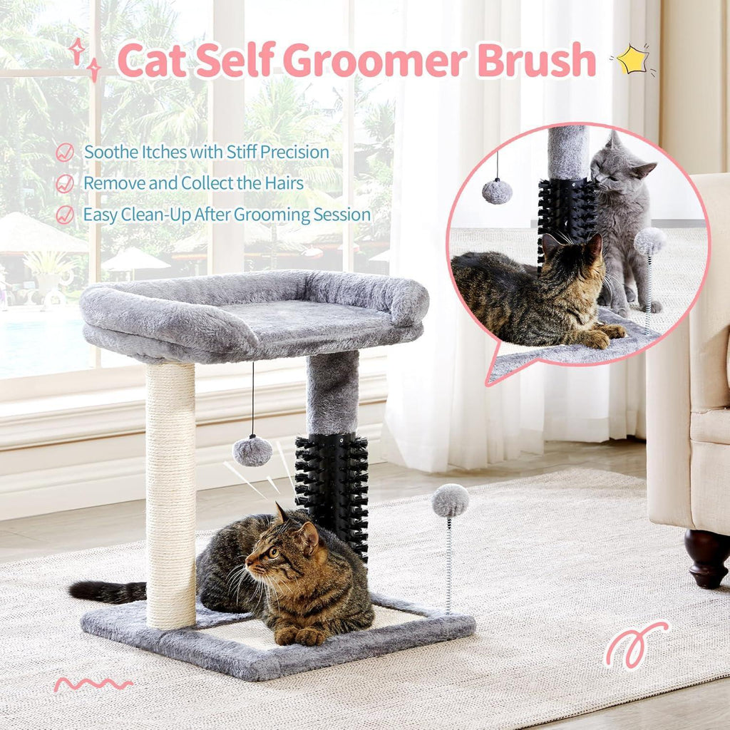Cat Tree Tower with Self-grooming Brush