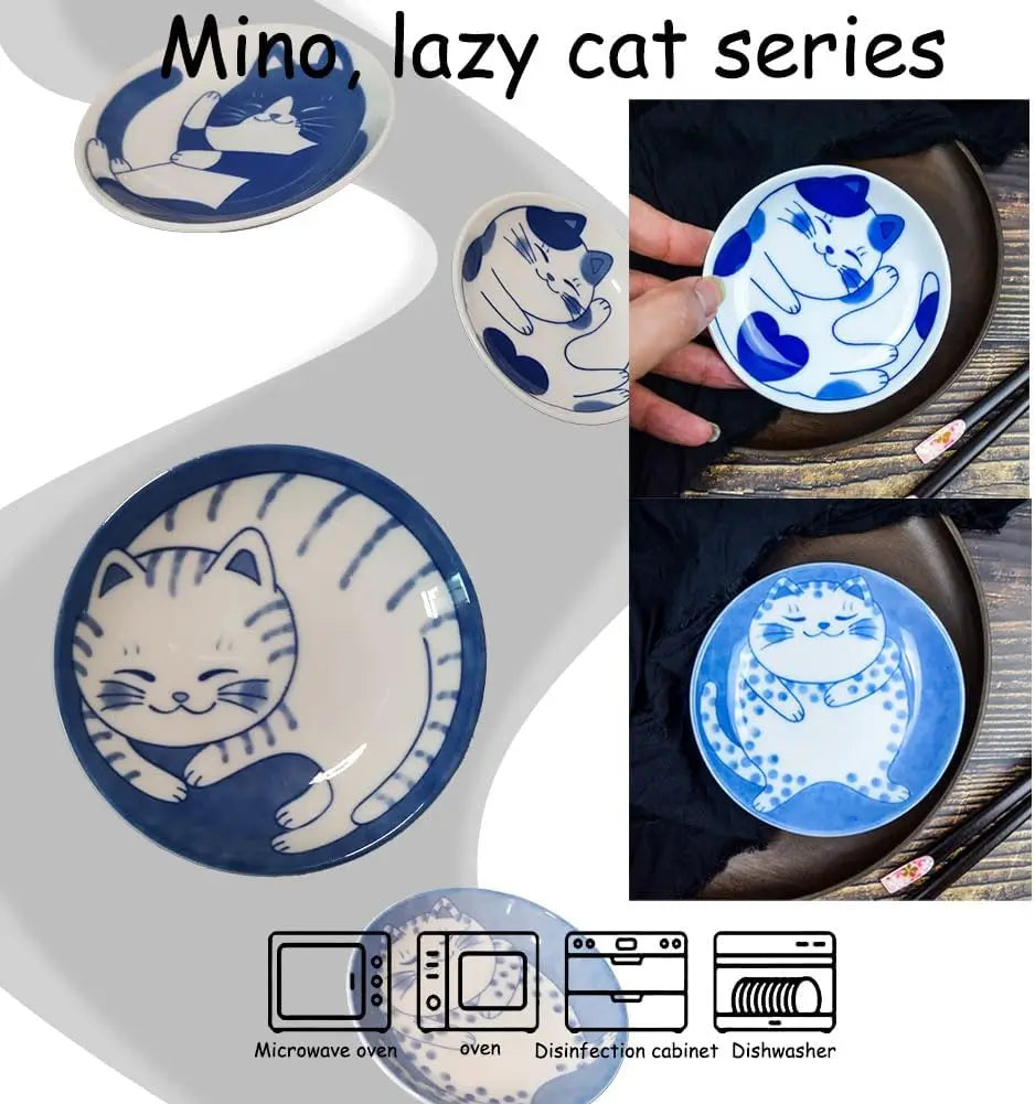 Cute Cat Ceramic Dessert, Sauce Dish