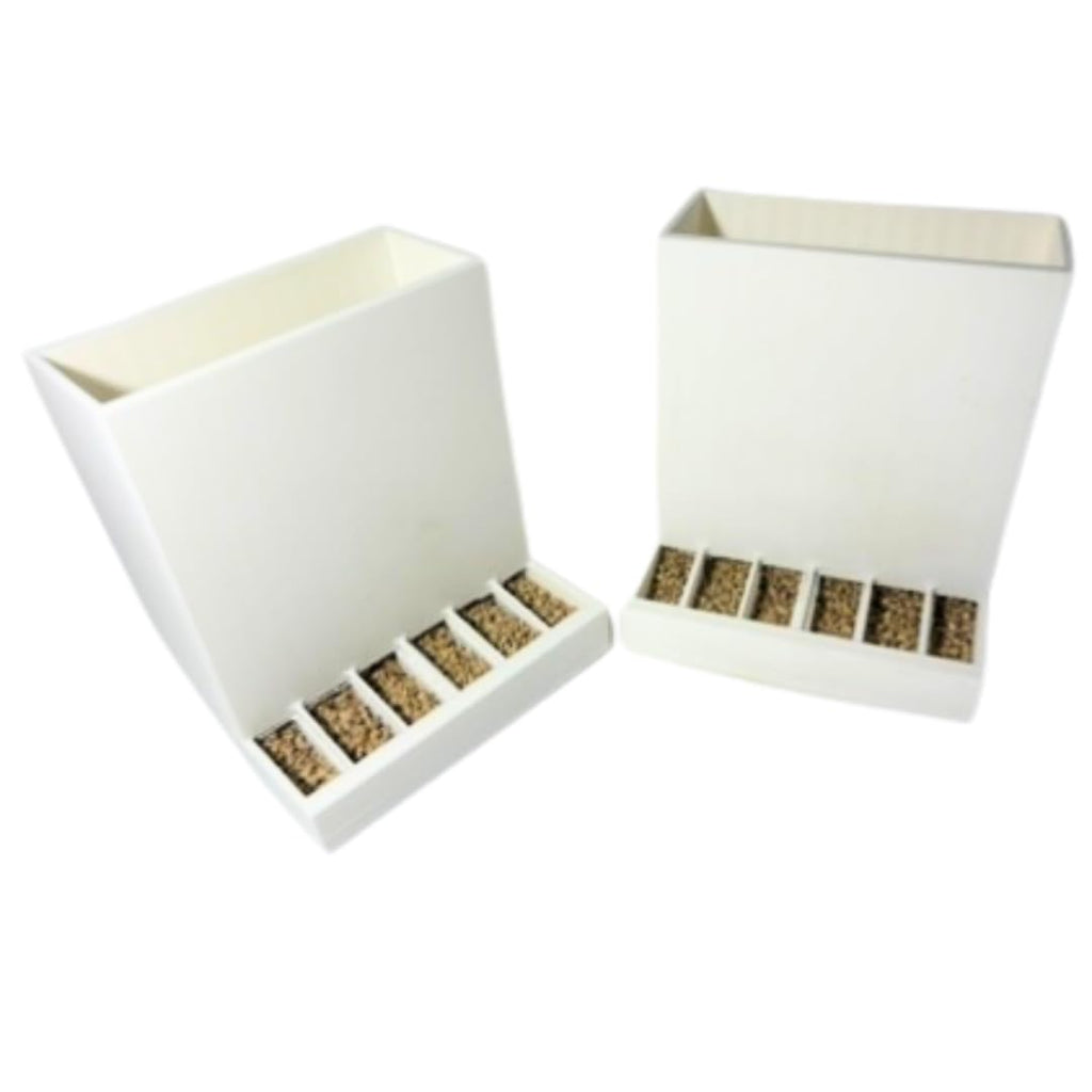 Button Quail Feeders (2), Adjustable Spill-Resistant Design Made in USA