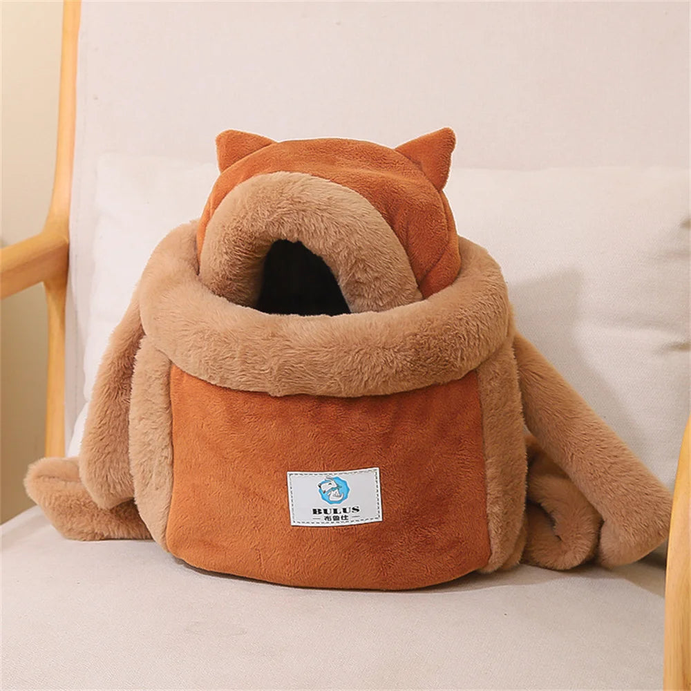 Pet Carrier Bag Plush Backpack