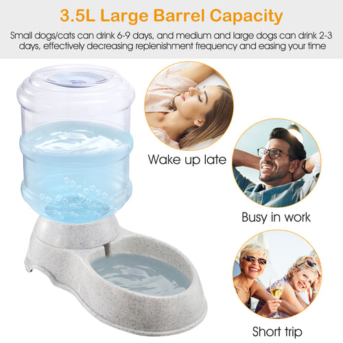 1 Gallon Pet Water Dispenser Self-Dispensing Gravity Pets Water Feeder Automatic.