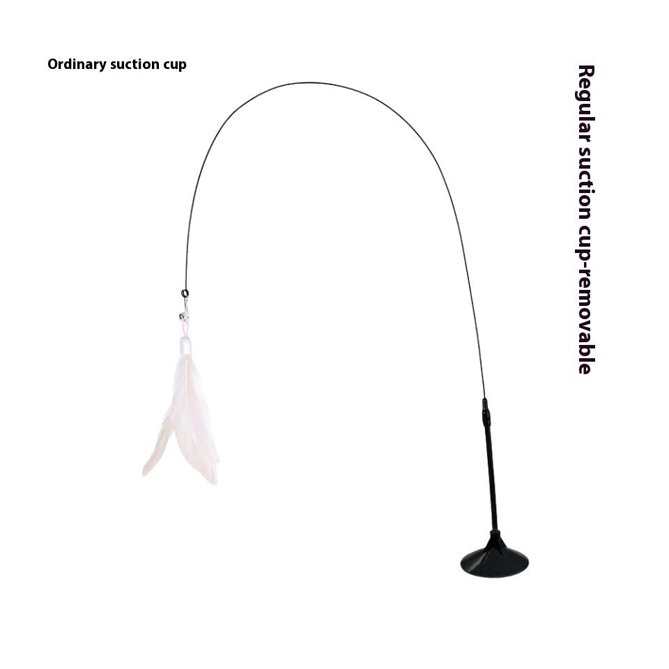 Cat Teaser With Bell Long Brush Holder Suction Cup