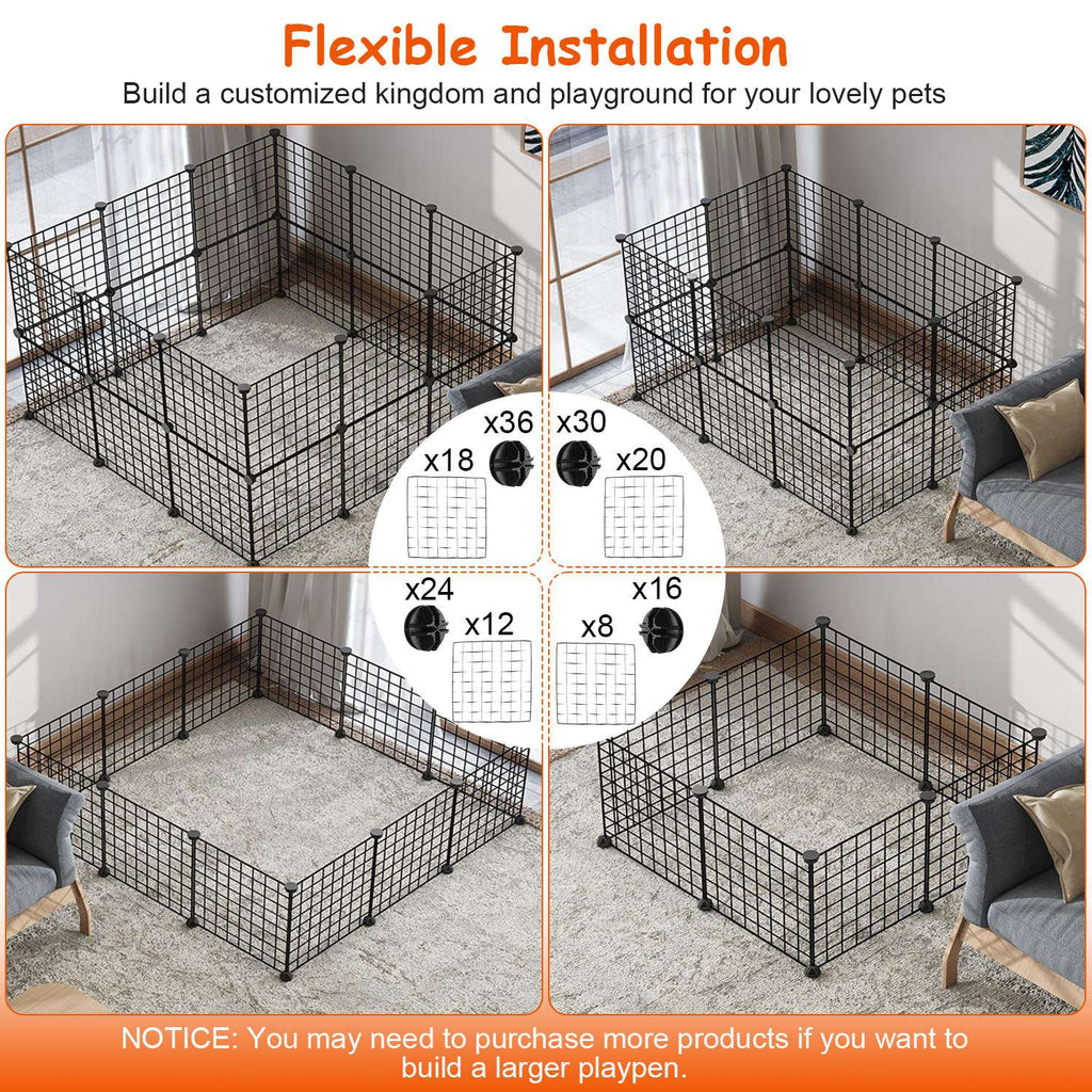 Small Animal Playpen with Door Dog Metal Playpen
