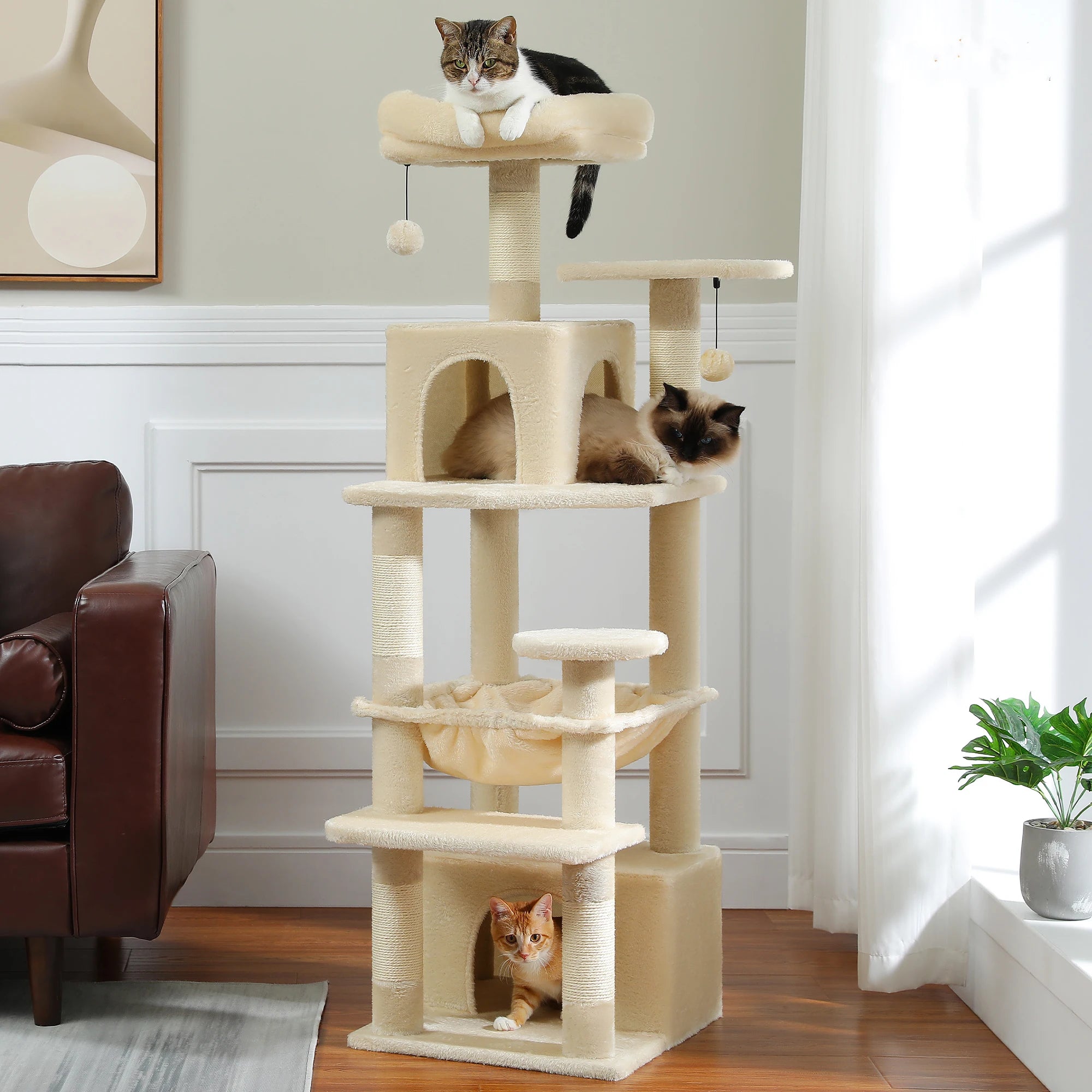 #1 Multi-Level Cat Tree Cat Tower with Scratching Post