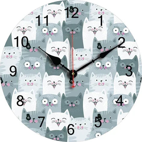 Pet Cat Wall Clock Multiple Designs