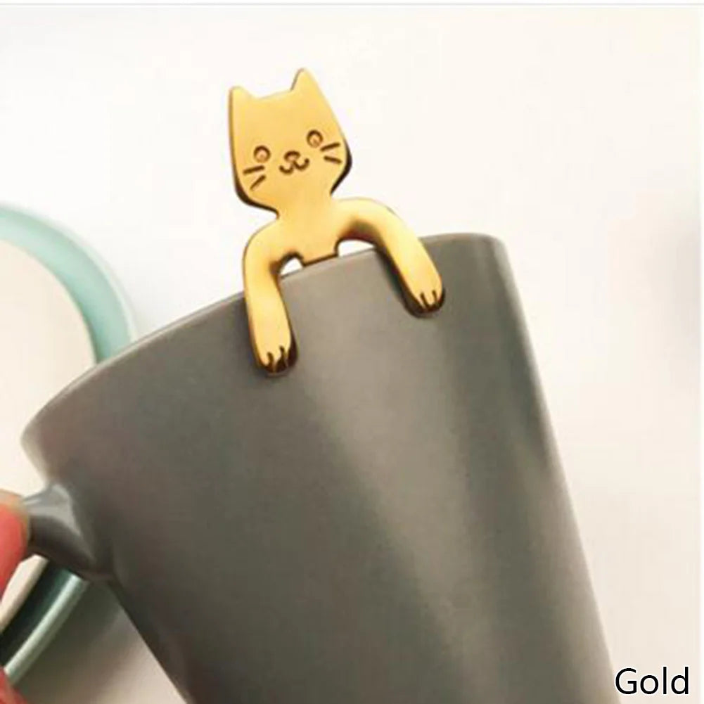 Coffee & Tea Spoon Mini Cat Long Handle