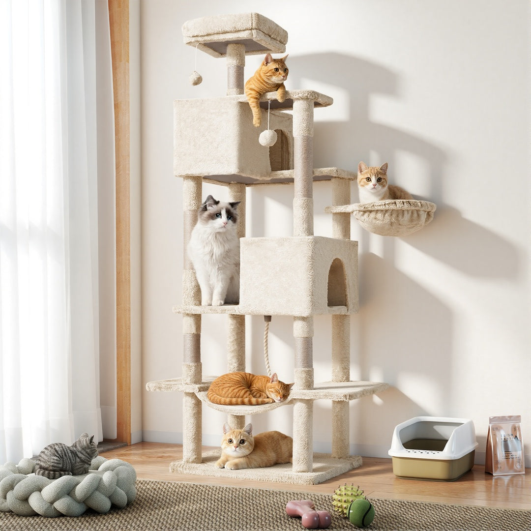66 Inch Cat Tree Climbing Platform, Hammock