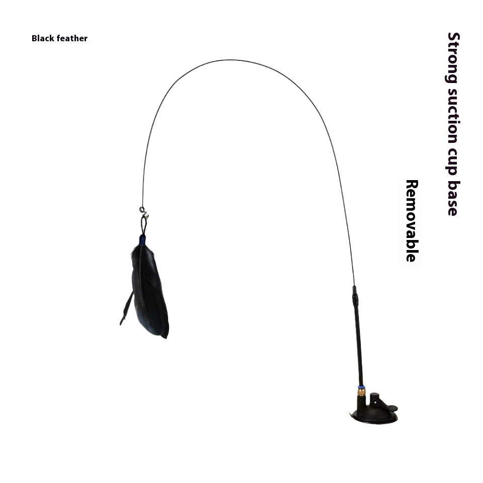 Cat Teaser With Bell Long Brush Holder Suction Cup