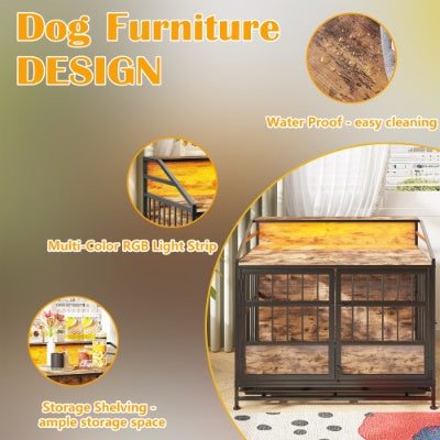 Multi-function Furniture Style Dog Crates With Storage